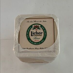 Licher Bier Coasters Collectable New Old Stock 75 square coasters from Germany